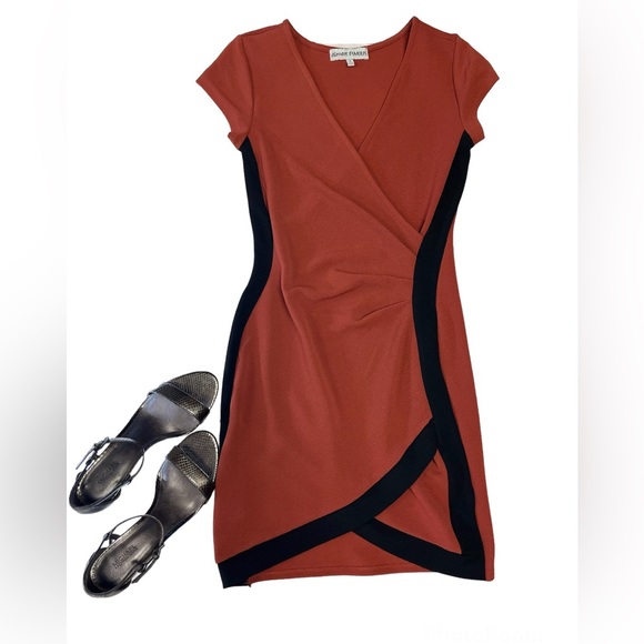 Almost Famous Wrap Me Up Mini Dress-Rust - Picture 10 of 10